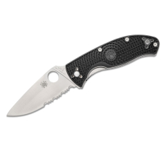 Couteau de chasse Spyderco STE-C122PSBK Tenacious avec lame de 8.6 cm en acier 8Cr13MoV satiné et manche FRN noir. Comprend un clip à 4 positions