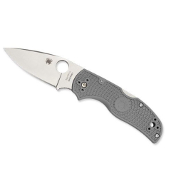 Spyderco STE-C41PGY5 Native 5 Micro-Melt Maxamet Plagable Messer mit 7,5 cm Maxamet Stahlklinge mit glatter Schneide und grauem FRN Griff. Beidhändiger 4-Positionen-Taschenclip