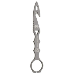Benchmark STE-179GRY Glattes taktisches Messer mit Rettungshakenklinge, 17,15 cm graue Klinge aus 440C (58-60 HRC) Edelstahl. Inklusive schwarzer, spritzgegossener Scheide mit Clip und Molle-kompatiblem -Loch.