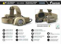 Favour Led Led Bianco Luxeon 300 Lumen Camo Lampada frontale Camo Include 3 batterie AA H0431