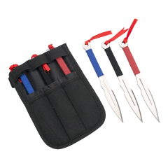 Conjunto de atiradores de faca Third H7110 6 16 partes de cm de aço inoxidável com corda trançada no punho. Com bainha de nylon.