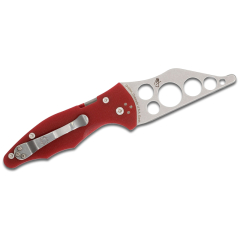 Spyderco STE-C85TR2 Yojimbo 2 Survival Knife, lama smussata lunga 7,9 cm in acciaio CTS BD1 stonewashed e manico in G-10 rosso. Clip multiposizione