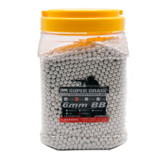 Bote con bolitas de PVC para armas Airsoft calibre 6mm 0.2 Gr con 10000 bolitas color blanca - Ref:HA-6291