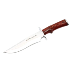 Cuchillo de caza Muela Hunter HUNTER-17R, cachas madera prensada rosewood, defensa y pomo de acero inoxidable, hoja de 17,3 cm + tarjeta multiusos de regalo