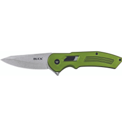 Buck Knives STE-0262ODS Coltello pieghevole Hexam Assist O.D. Verde Lama da 8,5 cm, satinata liscia, in acciaio inox 7Cr e manico in alluminio anodizzato verde O.D., con clip da tasca in acciaio inox nero