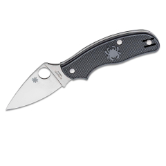 Couteau de chasse Spyderco STE-C127PBK Urban avec lame lisse satinée en acier N690CO de 6,6 cm de long et manche FRN noir. Comprend un clip de poche multi-positions