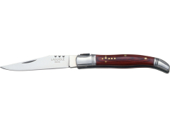 Coltello laguiole JKR con puntale in acciaio inossidabile, manici in legno rosso, lama in acciaio inossidabile da 9,8 cm, JKR0107