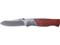 Couteau de poche JKR avec mango bois et lame de 9 cm recouverte de titane, taille totale 20 cm, JKR0409