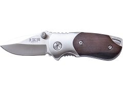 Navaja de bolsillo con virola inox y cachas de madera, hoja de 4 cm Joker - JO-JKR0411.