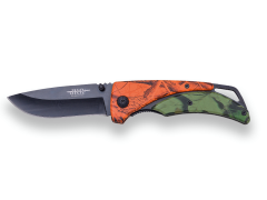 JKR Bicolor-Tarnmesser, manuelle Öffnung, Klinge aus 8,5 cm rostfreiem Stahl, mango Aluminium, JKR536