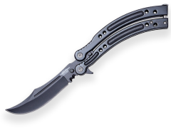 Navaja de abanico JKR CSGO, mango de aluminio, largo total 24 cm,  hoja de acero inox de 9,5 cm, JKR0537