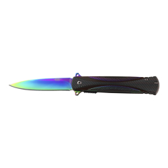 Couteau tactique Multicolore JKR0683 avec ouverture, lame de single edge de 8,5 cm de acier inoxydable, manche de Aluminium Multicolore, couteau avec total de 20 cm.