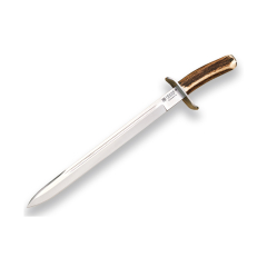 Faca de leilão Joker cervos camurças, folha de 33 cm. com couro, 320 gramas, cartão presente CC30-algemado + multiuso