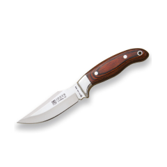 Cuchillo de monte Joker "Cebra II" CR40, enterizo, con cachas de madera roja Estamina, hoja de 10,5 cm MOVA, herramienta de pesca, caza, camping y senderismo