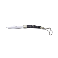 Couteau de poche JKR JKR465 avec mango résine, lame en acier inoxydable de 5,8 cm, avec chaîne pour utilisation comme porte-clés