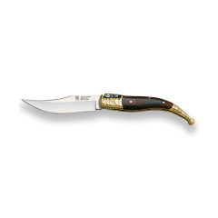 Couteau Stylo classique Joker Bandolero, avec poignée en bois pressé et feuille 9 cm MOVA, laiton ferrule, 90 gr, NR01 + carte cadeau polyvalente