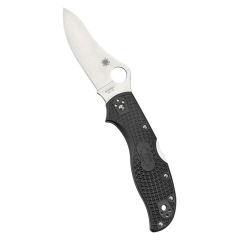 Spyderco STE-C90PBK2 Coltello da caccia Stretch 2 lama liscia in acciaio VG-10 da 8,7 cm con manico in FRN nero - Compresa clip da tasca ambidestra a 4 posizioni