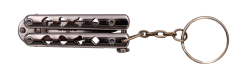 Couteau porte-clés Butterfly Third K0101B - 4,1 cm Chrome Plated Blade de, Handle with Poker Symbols de, Compact and Functional Design - Ref. K0101B
