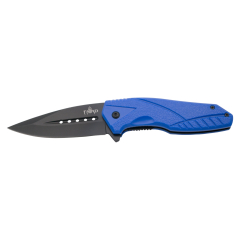 Navaja  Third K2774BL, mango de ABS azul, hoja de acero inox de 9 cm negra. Con clip