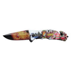 Coltello de sicurezza Terzo K2804UME, Manico de Alluminio con stampa 3D, logo Unità Militare  Emergenze, Lama de Acciaio 420  10 cm, con cintura tagliente de sicurezza e punta frangivetro
