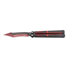 Ventola Third K2805RDT lama in acciaio K2805RDT 420 nero 12,6 cm con taglio anodizzato rosso, mango acciaio inox e alluminio rosso con tridente nero rosso.