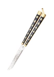 Éventail dede pratique dede anime K3301, lame de alliage de zinc 10 cm émoussée, manche style katana.