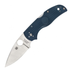 Couteau Spyderco STE-C41PCBL5 Native 5 Plagable avec lame de 7,5 cm en acier CPM SPY27, tranchant lisse et manche FRN bleu. Clip de poche 4 positions