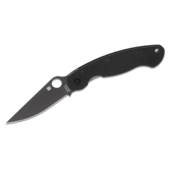 Spyderco STE-C36GPBK Tactical Military Knife 10,2 cm CPM-S30V Stahl glatte schwarze Klinge, schwarzer G-10 Griff. Inklusive Clip aus rostfreiem Stahl