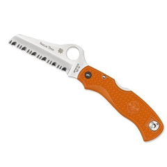 Faca Dobrável Spyderco STE-C45SOR 79 mm lâmina de aço SpyderEdge serrilhada VG-10 de 7,9 cm de comprimento e cabo FRN laranja. Clipe de bolso ambidextro