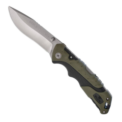 Couteaux Buck STE-0659GRS 659 Folding Pursuit Couteau de chasse pliant, 9,5 cm Drop Point Lame fixe en acier inoxydable 420HC BOS Largel avec manche en verre. avec étui en nylon noir, rempli de noir.