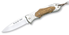 Couteau de sport 030 Miguel Nieto de 18,5 cm, avec lame en acier de 8 cm et mango en bois naturel de bocote.