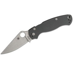 Spyderco STE-C81GPDGY2 Para Militar 2 Faca Táctica, lâmina lisa de aço Maxamet de 8,8 cm de comprimento e cabo G-10 cinzento. Clipe ambidextro