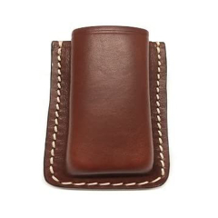 Porta Cargador de pistolas abierto  en cuero color marrón Vega Holster 1P02