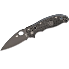 Spyderco STE-C101PBBK2 Coltello pieghevole Manix 2 con lama in acciaio CTS BD1N nero liscio lunga 8,6 cm e manico in FRN nero. Include una clip ambidestra 