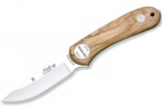 Cuchillo Max Hunter 1057 Miguel Nieto de 21,5 cms, con hoja de acero de 9,5 cms y mango de Madera natural de olivo con funda de primera calidad (marrón)