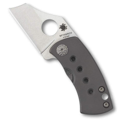 Spyderco STE- C236TIP McBee faca dobrável com 3,9 cm de comprimento CTS XHP Lâmina lisa de aço e cabo de titânio de cor de aço. Inclui clipe de bolso ambidextro