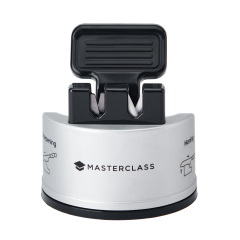 MasterClass Smart Sharp Afilador Dual de Cuchillos con 2 Fresas para Afilar y Bruñir Cuchillos de Acero Inoxidable y Cerámica, Plata