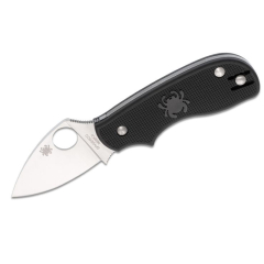 Couteau de chasse Spyderco STE-C154PBK Squeak Slipit avec lame lisse en acier inoxydable N690Co Drop Point de 5,1 cm de long et manche FRN noir. Comprend un clip de poche ambidextre