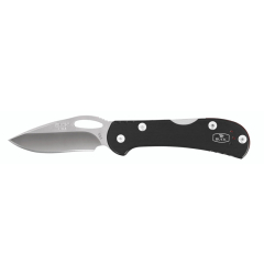 Couteau Buck STE- 0726BKS Mini SpitFire Folding Knife avec lame de 6,98 cm en acier inoxydable 420HC et manche en aluminium anodisé noir avec revêtement rouge. Clip amovible à deux positions