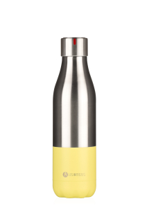 Les ARTISTTES Paris A-4355 Bottle'Up, Thermosflasche 500 ml, Isothermflasche BPA-frei, wiederverwendbar, hält el  12 Stunden warm  und kalt 24 Stunden, Edelstahl, Split Lemon Design