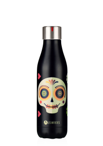 Les ARTISTTES Paris A-4299 Bottle'Up, 500 ml Thermosflasche, BPA-frei, wiederverwendbar, hält el hot 12 Stunden und el kalt 24 Stunden, Edelstahl, Design de Zuckerschädel