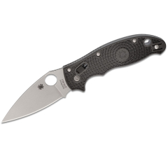 Couteau pliant Spyderco STE-C101PBK2 Manix 2 Translucent Black avec lame lisse en acier CTS BD1N de 8,6 cm de long et manche en FRCP noir renforcé de fibre de verre. Comprend un clip ambidextre 
