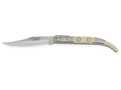 Coltello classico con polsino in zama decorato, lama 10 cm, Joker N103B, 74 grammi, acciaio inox 420 + carta regalo multiuso