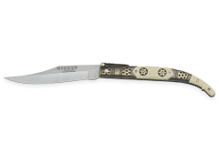 Stylo classique Joker avec poignée zamak décorée, poids 74 grammes, feuille d'acier inoxydable 420 de 10 cm, N103D + carte cadeau polyvalente