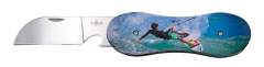 Navaja Third N119J modelo Kitesurf mango de alumino con imprimación 3D a doble cara de Kitesurfer, hoja de acero 420 acabada en brillo espejo de 8 cm, navaja de bloqueo de forro. Ref. N119J