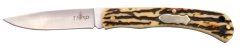 Navaja Third N21 – Hoja de acero inoxidable 420 de 6.8 cm, mango ABS imitación asta de ciervo, compacta y resistente – Ref. N21