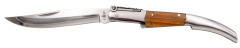 Canivete de Catraca Terceiro Série Âmbar N50O - Lâmina de Aço 440 de 13 cm Brilho Espelhado, Cabo com almofadas de Aço Inoxidável e Madeira de Madeira de Oliveira - Ref. N50O