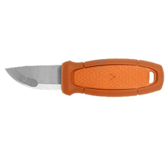 Morakniv STE-13501 Cuchillo de Caza Eldris, Hoja de acero inoxidable 12c27 de 5.9 cm y mango de polímero y goma TPE de color naranja quemada. Incluye funda con cierre por presión y hueco para cordón