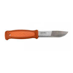 Morakniv STE-13505 Couteau de Kansbol chasse de bushcraft, lame droite de acier Sandvik 12C27 de 10,9 cm, poignée et étui TPE-rubber orange de polymère ambidextre couleur orange brûlé