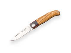 Navaja deportiva Joker Koala NO149. Navaja con mango de madera de olivo y virola de madera roja prensada de 9,5 cm. Hoja de acero Inox Mova 1.4116 de 7 cm.